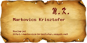 Markovics Krisztofer névjegykártya
