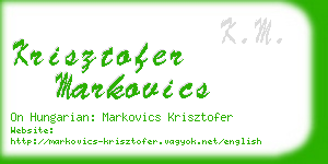 krisztofer markovics business card